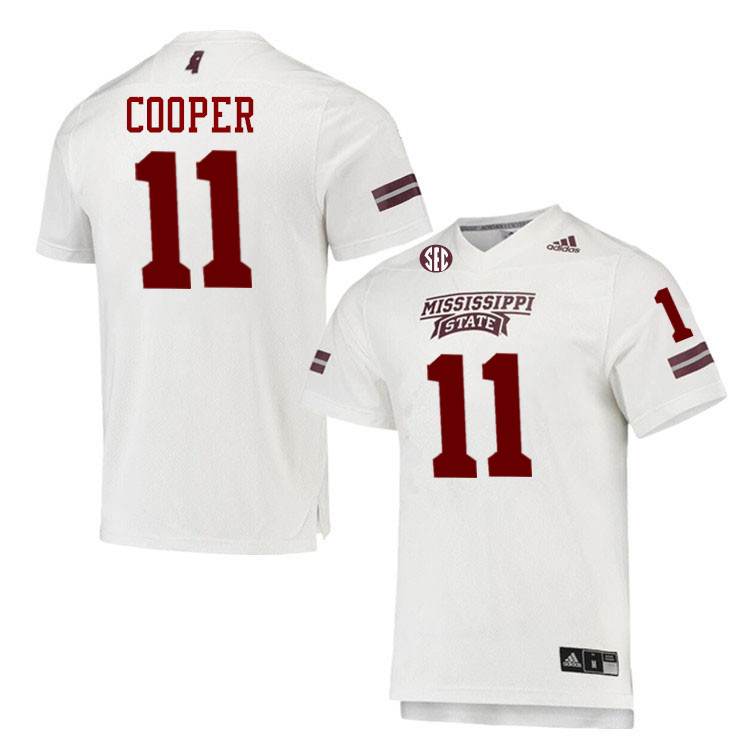 Men #11 Ty Cooper Mississippi State Bulldogs College Football Jerseys Stitched-White